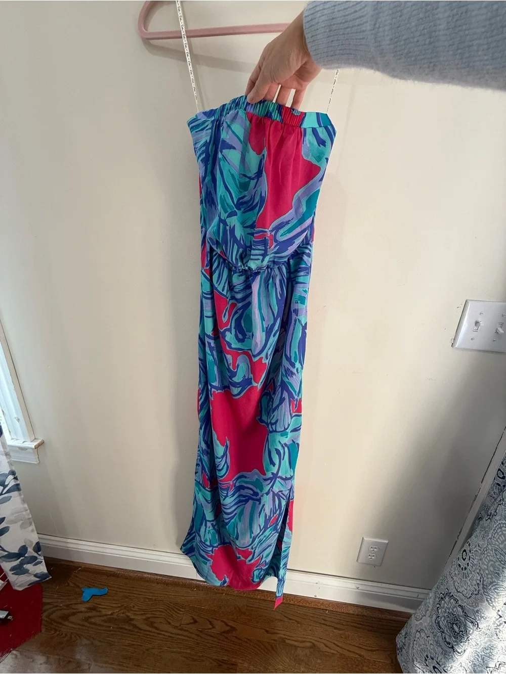 Lilly Pulitzer Emmett Vibrant Strapless Maxi Dress in Chic Pink Sway Size Small - Picture 4 of 9